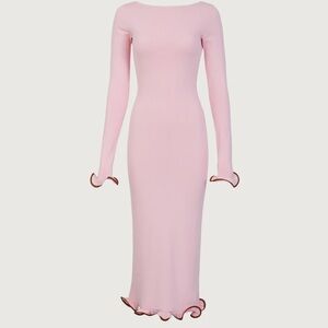 SAME ruffle hem Midi Dress